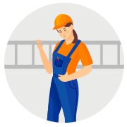 icon showing contractor holding ladder