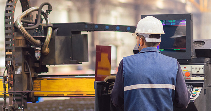 Manufacturing employee at work