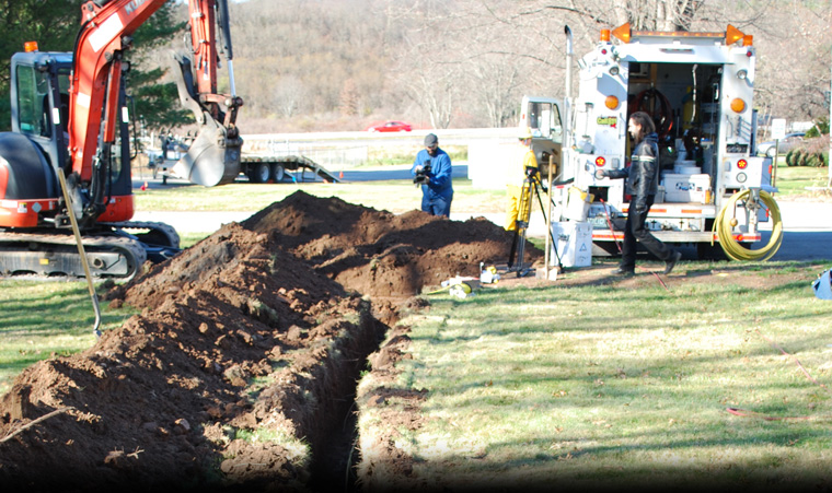 Service line trench