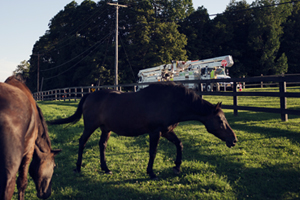 Central Hudson crews working at a rural Hudson Valley location