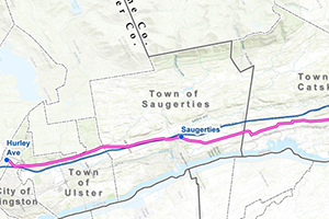 Map showing location of our H&SB transmission line work