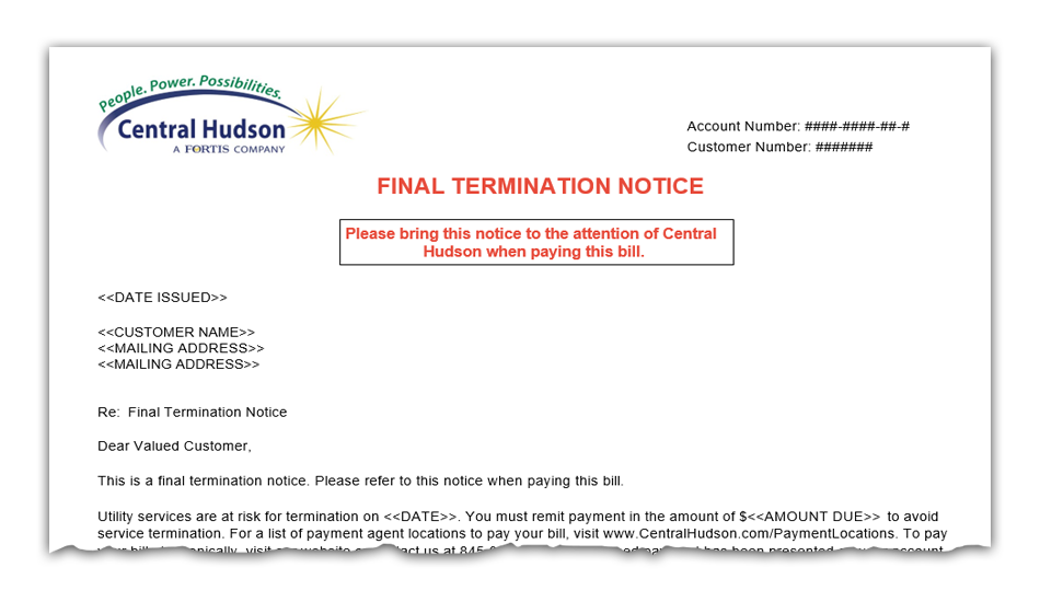 Final Termination Notice example