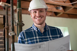 Contractor working on a construction project