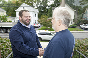 Central Hudson employee greeting customer