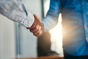 business center hand shake