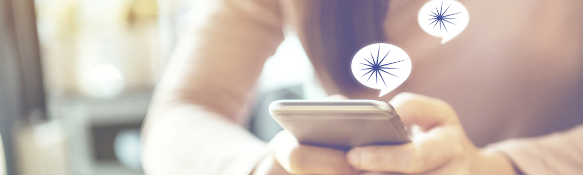 Woman texting on a smart phone