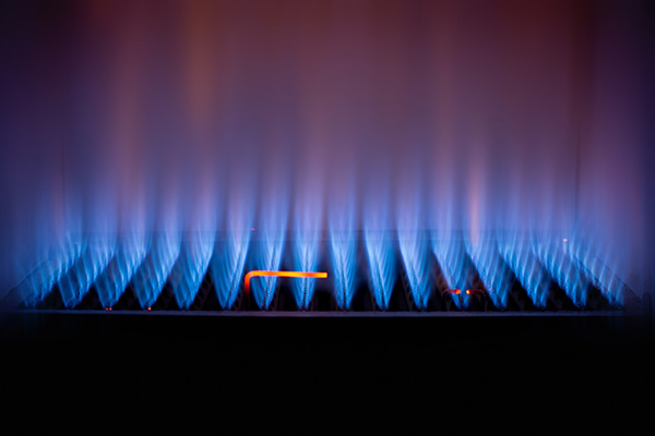 blue flame in boiler 