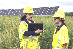 Central Hudson employees at solar energy installation