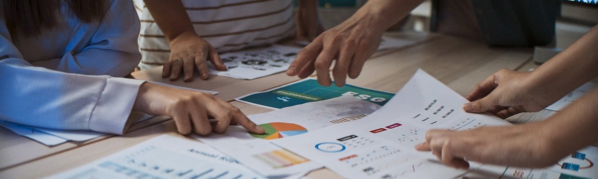 Professionals reviewing energy usage information