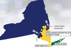 Map showing capacity zone location