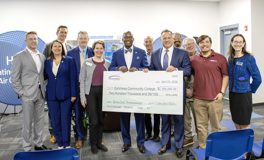 Central Hudson presents funding to Dutchess Community College