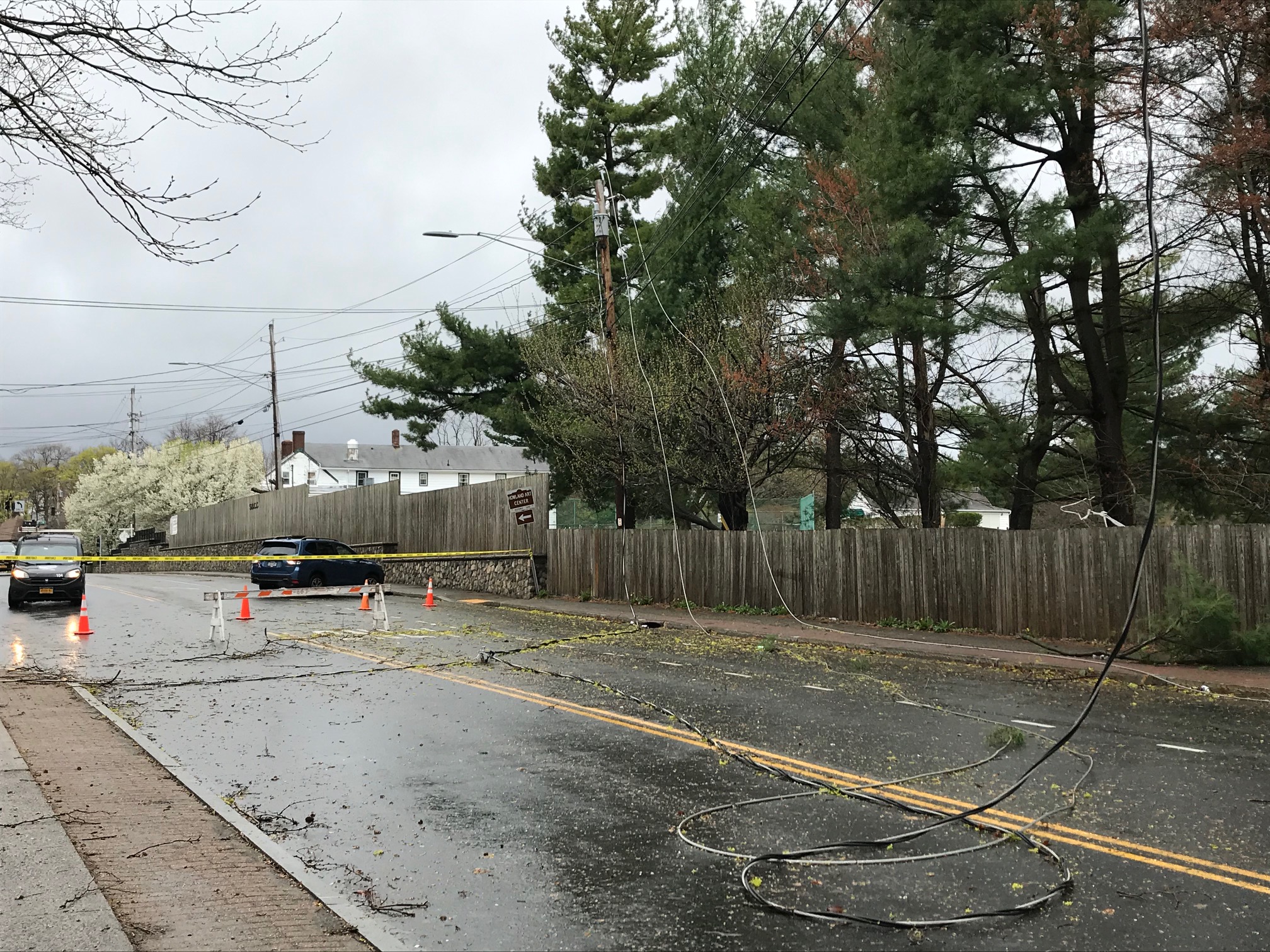 Downed power lines on Route 9D
