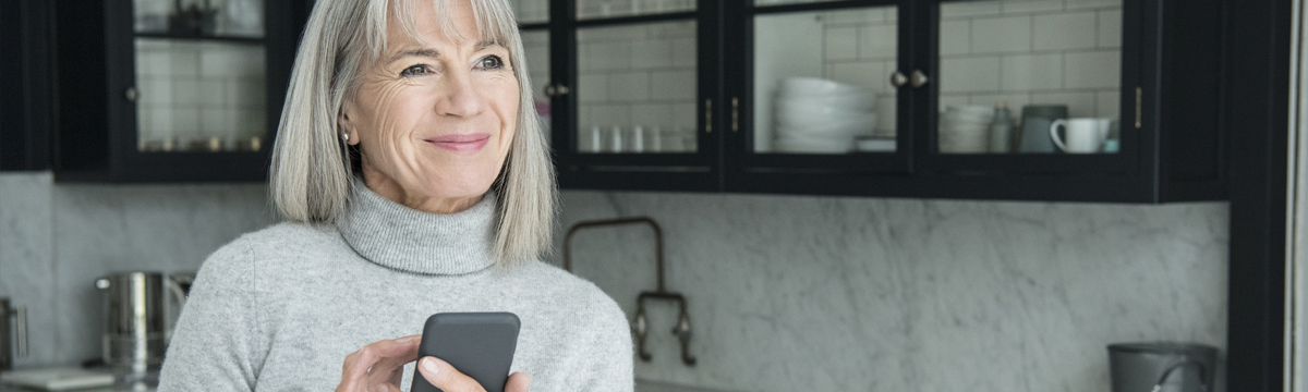 Woman on phone at home